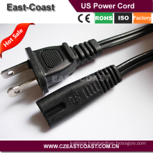 UL OFC 2x0.75mm2 2Prong US power cable